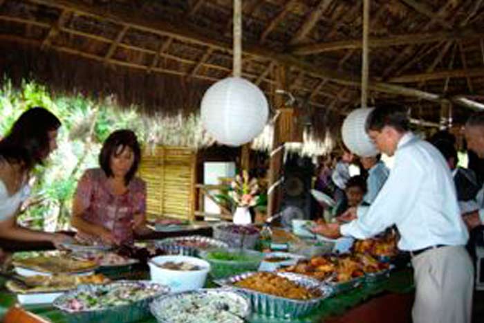 Bar and restaurant in the jungle lodge